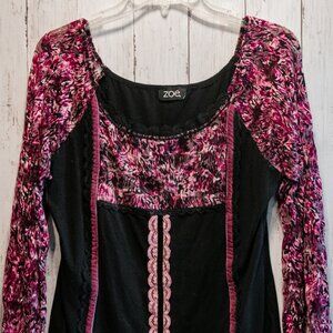 Cottage Core Boho Floral Peasant Blouse